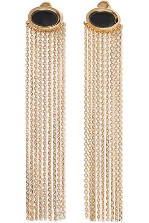 Aurélie Bidermann | gold-plated onyx clip earrings