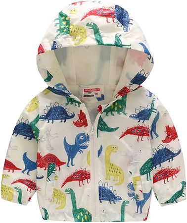 white rainbow dinosaur dinosaur jacket