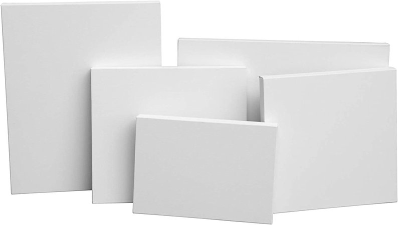Gallery Wrapped Art Canvas. Blank and Ready for Painting, 1 1/2" Depth, (6 Pack) (16x20")