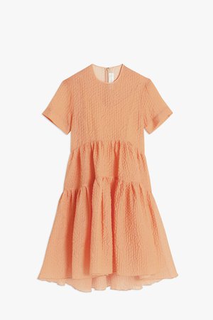 Cocoon Mini Dress in Cantaloupe Orange | Victoria Beckham