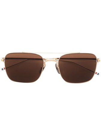 Thom Browne Eyewear TB120 Aviator Frame Sunglasses - Farfetch