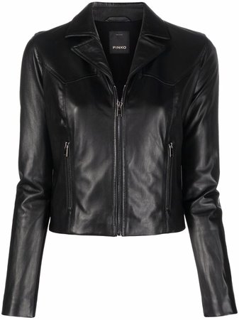 PINKO Leather Biker Jacket - Farfetch