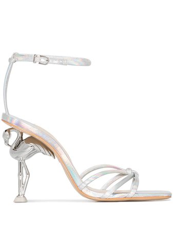 Shop Sophia Webster Flo Flamingo 120mm leather sandals with Express Delivery - FARFETCH