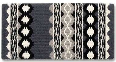 Mayatex Riverland Wrap Wool Saddle Blanket - Charcoal - Ash - Cream - Black
