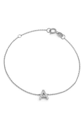 Jane Basch Designs Diamond Initial Pendant Bracelet | Nordstrom