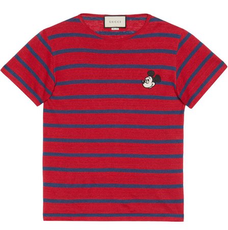 mickey mouse striped gucci shirt