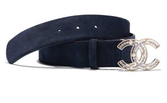 Navy Chanel Belt