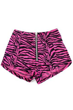 Tunnel Vision Pink Zebra O-Zip Shorts