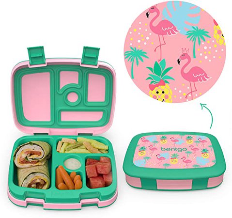 Amazon.com: Bentgo Kids Prints Leak-Proof, 5-Compartment Bento-Style Kids Lunch Box - Ideal Portion Sizes for Ages 3 to 7 - BPA-Free and Food-Safe Materials - 2020 Collection - Rainbows and Butterflies: Kitchen & Dining