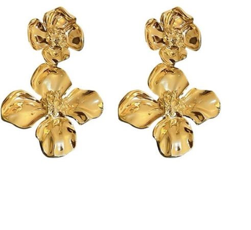 flower earrings gold