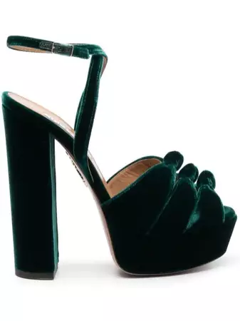 Aquazzura Velvet 155mm block-heel Sandals