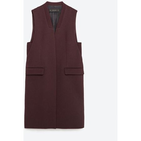 Zara Long Waistcoat | Waistcoat, Burgundy vest, Vest dress