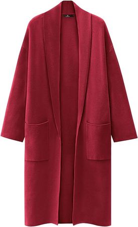 LILLUSORY Women's Oversized Long Cardigan Sweaters 2023 Fall Trendy Coatigan Lightweight Jackets Knit Winter Coat at Amazon Women’s Clothing store