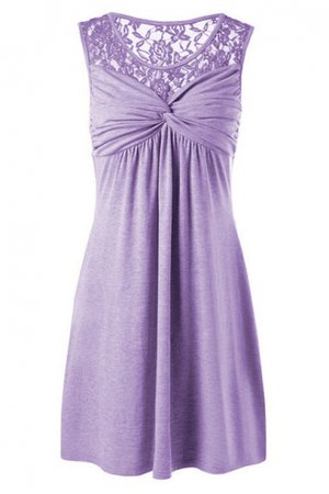 lavender lace-insert dress