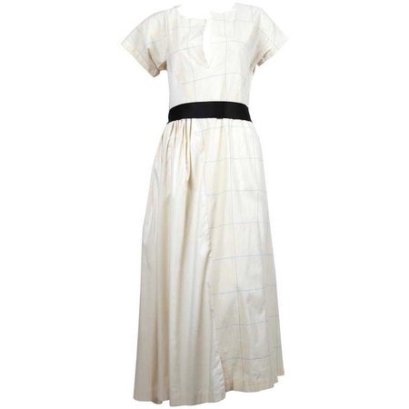 2002 COMME DES GARCONS cream asymmetrical paneled runway dress For Sale at 1stdibs
