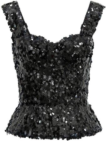 DOLCE & GABBANA Sequined bustier top