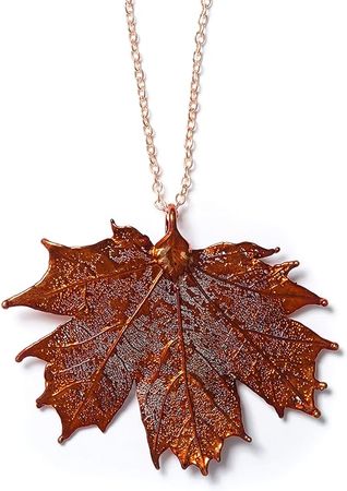 Amazon.com: Artisan Outlet LLC Sugar Maple Leaf Necklace (Iridescent Copper) : Clothing, Shoes & Jewelry