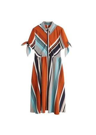 MANGO Mixed striped dress