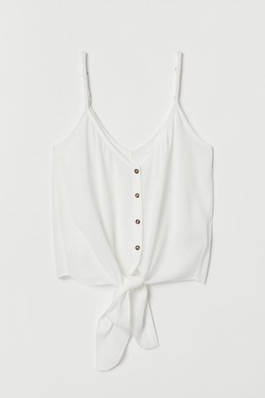 Tie-detail Camisole Top - Natural white - Ladies | H&M US