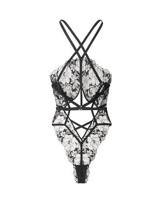 Unlined Floral Lace Teddy - Very Sexy - vs