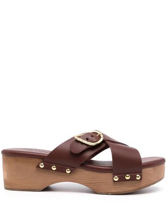 Shop brown Ancient Greek Sandals Marilisa stud-detail clogs with Express Delivery - Farfetch