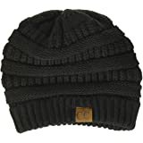C.C Exclusives Cable Knit Beanie - Thick, Soft & Warm Chunky Beanie Hats (HAT-20A) (Black) at Amazon Women’s Clothing store