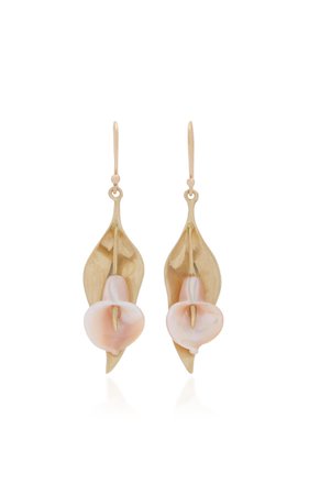 18k Gold Large Cala Lily Earrings By Annette Ferdinandsen | Moda Operandi