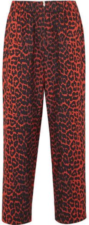 Bijou Leopard-print Cotton-twill Tapered Pants - Leopard print