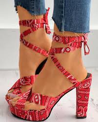 red paisley heels - Google Search