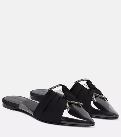 Crystal Embellished Flat PVC Slippers in Black - Nensi Dojaka | Mytheresa