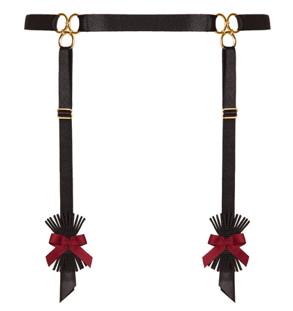 MARTY SIMONE • LUXURY LINGERIE - Bordelle | “Minerva” suspender belt with 18k gold...