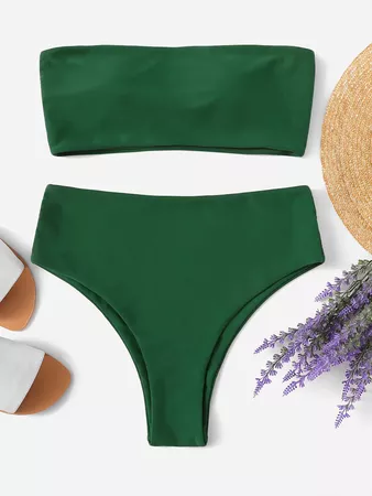 Green Bandeau Bikini