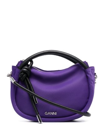 GANNI logo-plaque knot-handle Tote Bag - Farfetch
