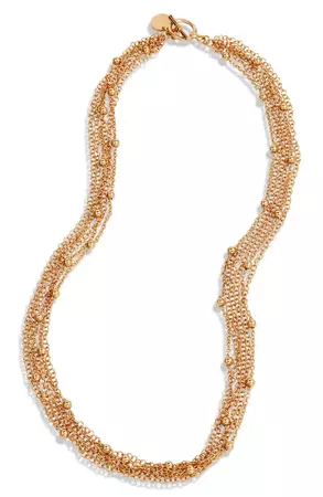SAVVY CIE JEWELS 18K Yellow Gold Plated Multi Chain Toggle Necklace | Nordstromrack