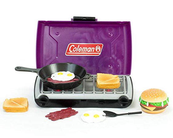 Amazon.com: Doll Accessory Playset of Purple Coleman 18 Inch Doll Camping Stove & Food Set, Frying Pan, Doll Sized, Purple Coleman Campfire Stove and Mini Doll Food Set by Sophia's: Toys & Games
