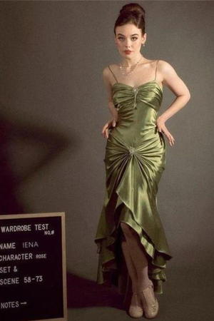 green vintage gown