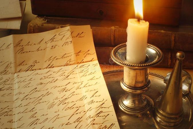 Parchment Letter Desk Candle Murder Mystery