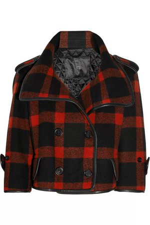 Burberry | Plaid cropped wool-blend coat | NET-A-PORTER.COM