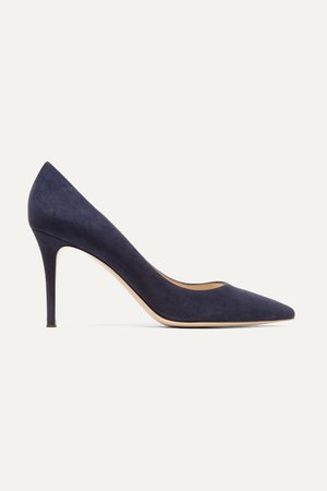 Midnight blue 85 leather pumps | Gianvito Rossi | NET-A-PORTER