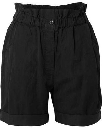 Harem Lyocell, Linen And Cotton-blend Shorts - Black