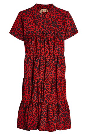 Leopard Print Silk Dress Gr. IT 42