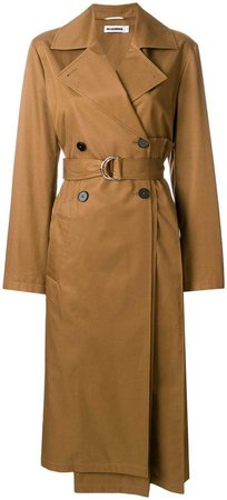 pleated back trench coat