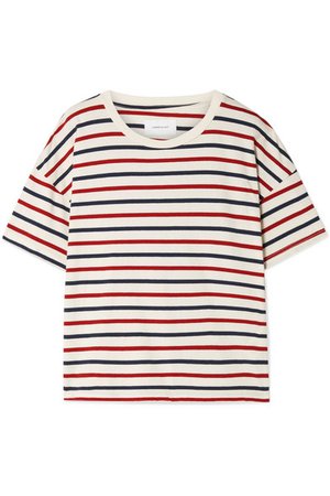 Current/Elliott | The Roadie distressed striped cotton-jersey T-shirt | NET-A-PORTER.COM