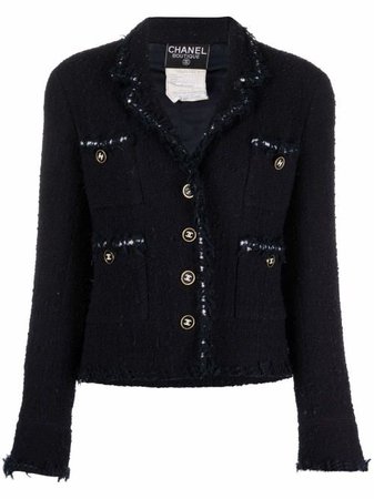 Chanel Pre-Owned 1994 Bouclé single-breasted Jacket - Farfetch
