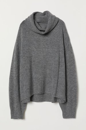 Knitted polo-neck jumper