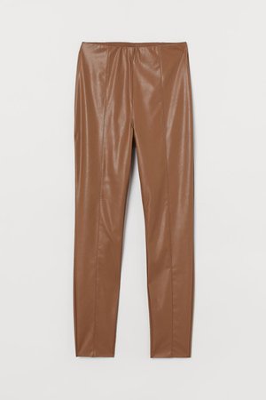 Leggings with Creases - Light brown - Ladies | H&M US