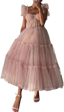 Amazon.com: DDWW Homecoming Dresses Tulle Evening Dress Sweetheart Bridesmaid Dresses with Straps : Clothing, Shoes & Jewelry