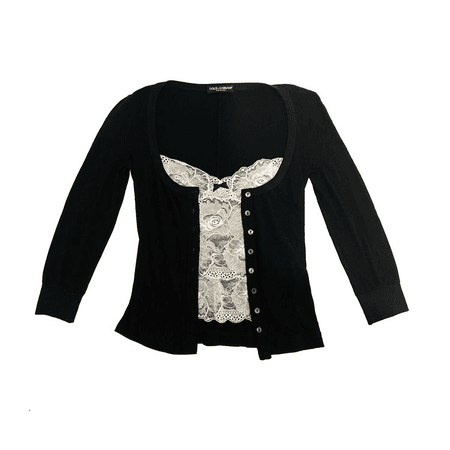 black cardigan lace undershirt