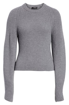 Theory Sculpted Sleeve Shaker Stitch Merino Wool Sweater | Nordstrom