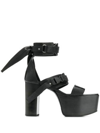 Shop black Rick Owens chunky heel sandals with Express Delivery - Farfetch